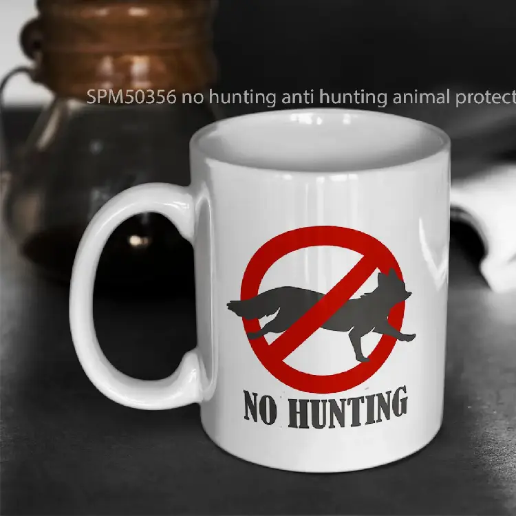 SPM50356 no hunting anti hunting animal protection Gelas Keramik Supermug