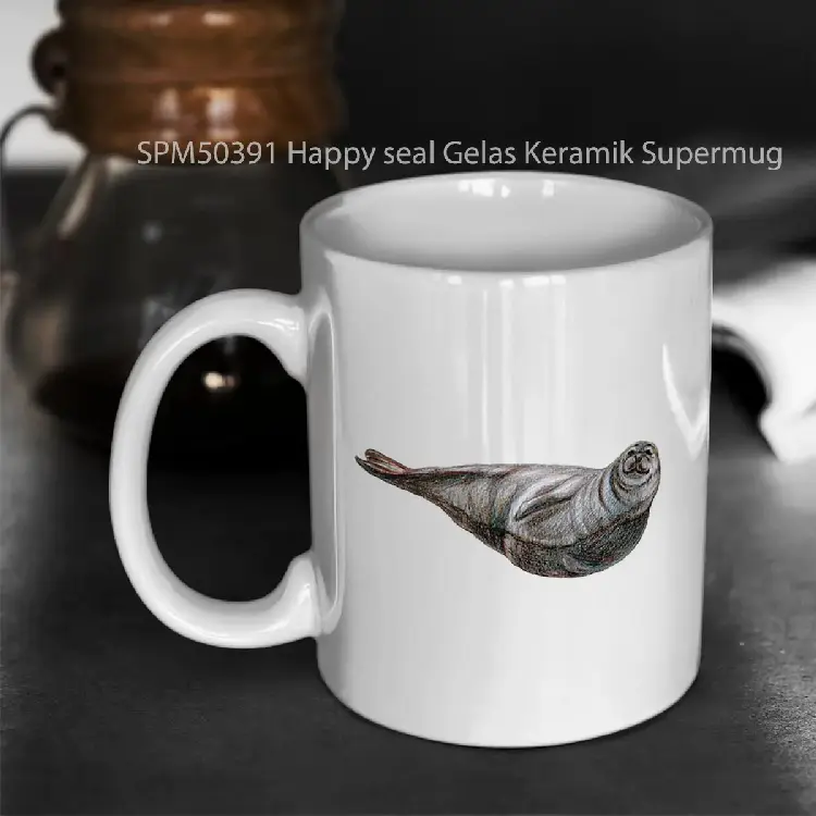 SPM50391 Happy seal Gelas Keramik Supermug
