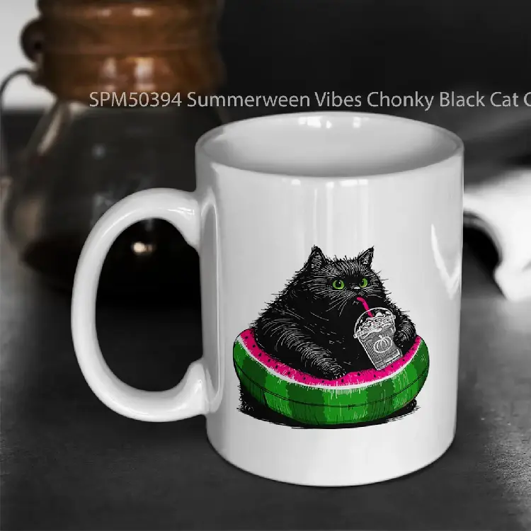 SPM50394 Summerween Vibes Chonky Black Cat Gelas Keramik Supermug