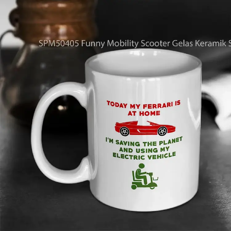 SPM50405 Funny Mobility Scooter Gelas Keramik Supermug