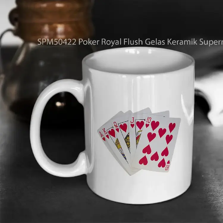 SPM50422 Poker Royal Flush Gelas Keramik Supermug