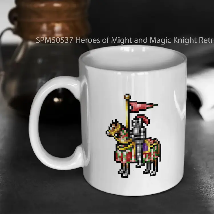 SPM50537 Heroes of Might and Magic Knight Retro Pixel DOS game fan shirt Gelas Keramik Supermug