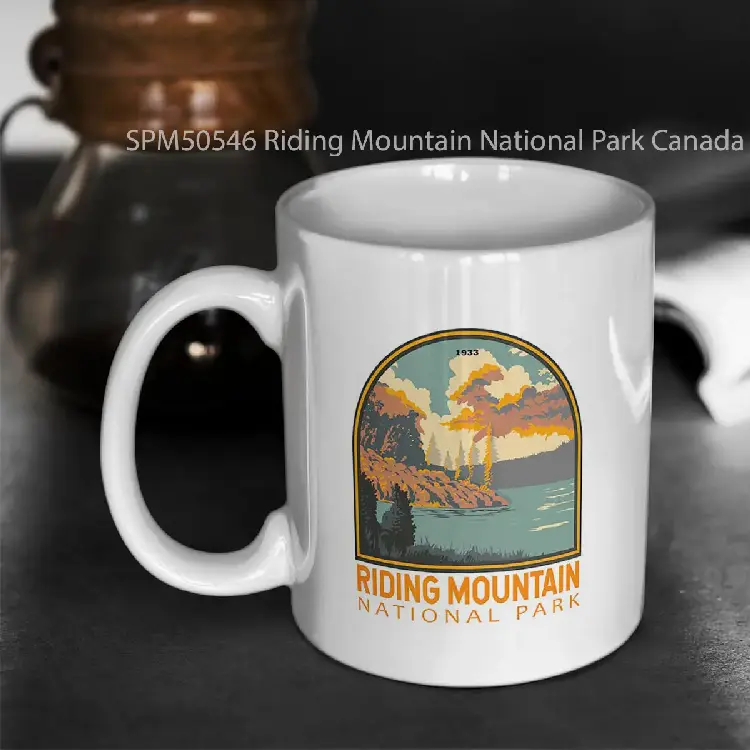 SPM50546 Riding Mountain National Park Canada Vintage Emblem Gelas Keramik Supermug