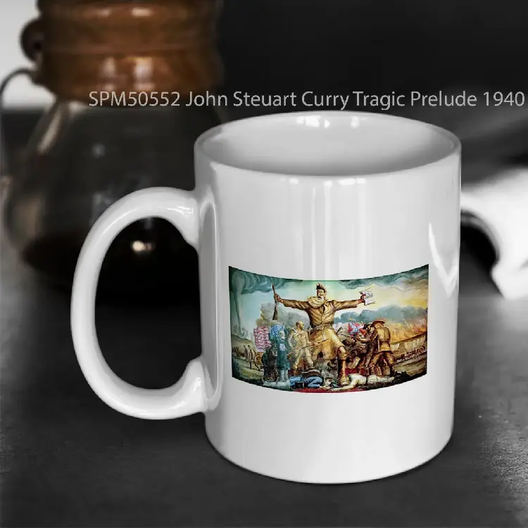 SPM50552 John Steuart Curry Tragic Prelude 1940 Gelas Keramik Supermug