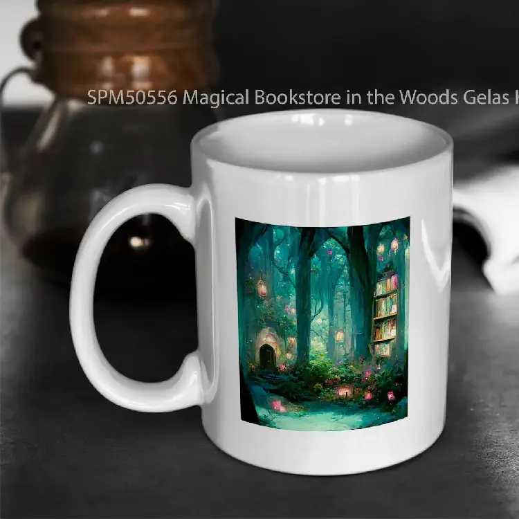 SPM50556 Magical Bookstore in the Woods Gelas Keramik Supermug