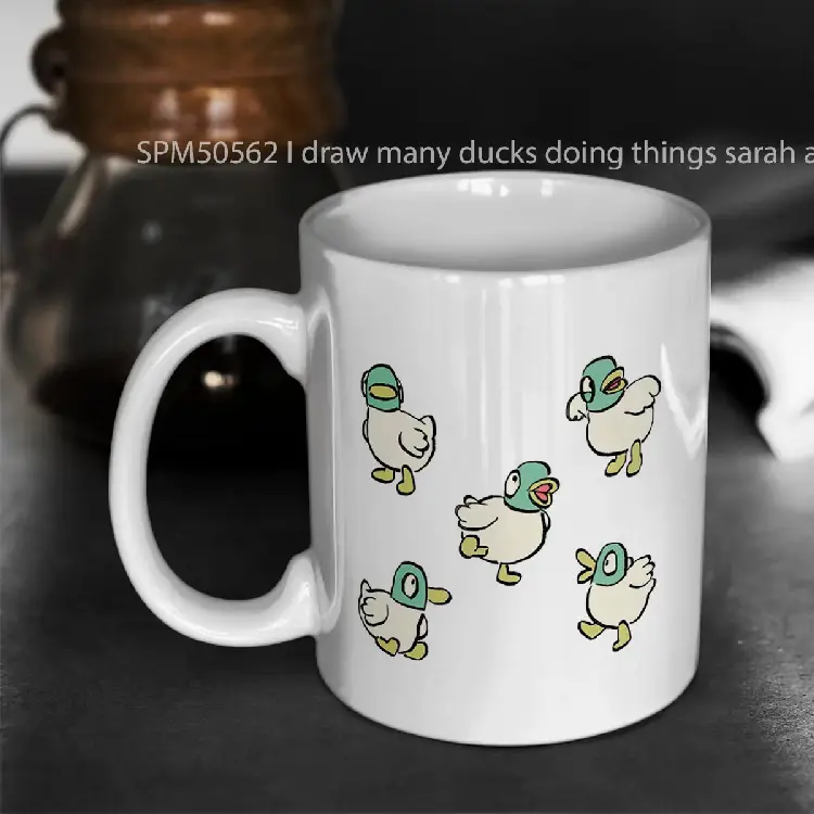 SPM50562 I draw many ducks doing things sarah and duck Gelas Keramik Supermug