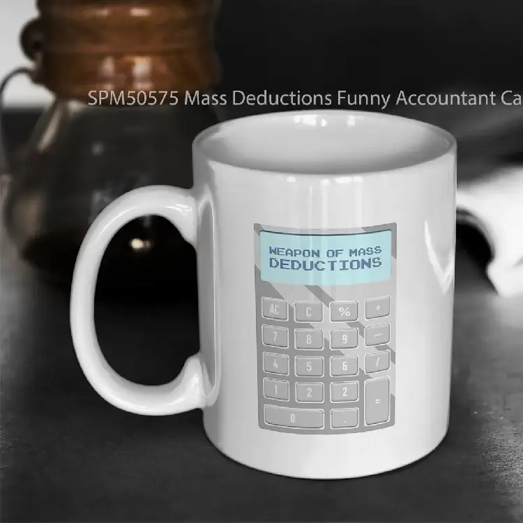 SPM50575 Mass Deductions Funny Accountant Calculator Gelas Keramik Supermug