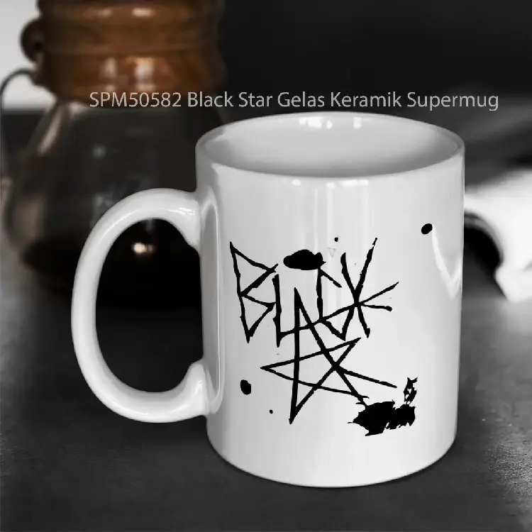SPM50582 Black Star Gelas Keramik Supermug