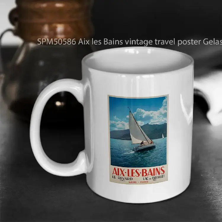 SPM50586 Aix les Bains vintage travel poster Gelas Keramik Supermug