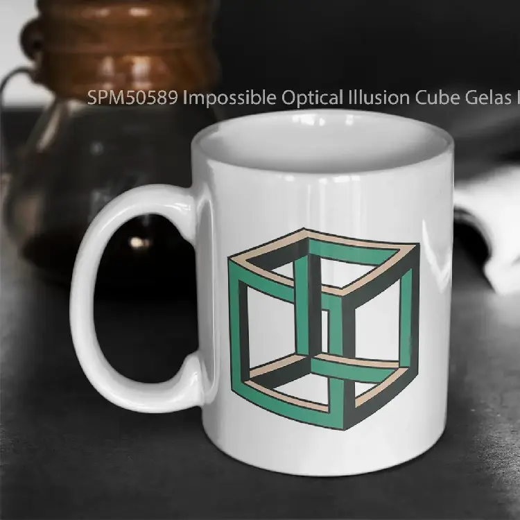 SPM50589 Impossible Optical Illusion Cube Gelas Keramik Supermug