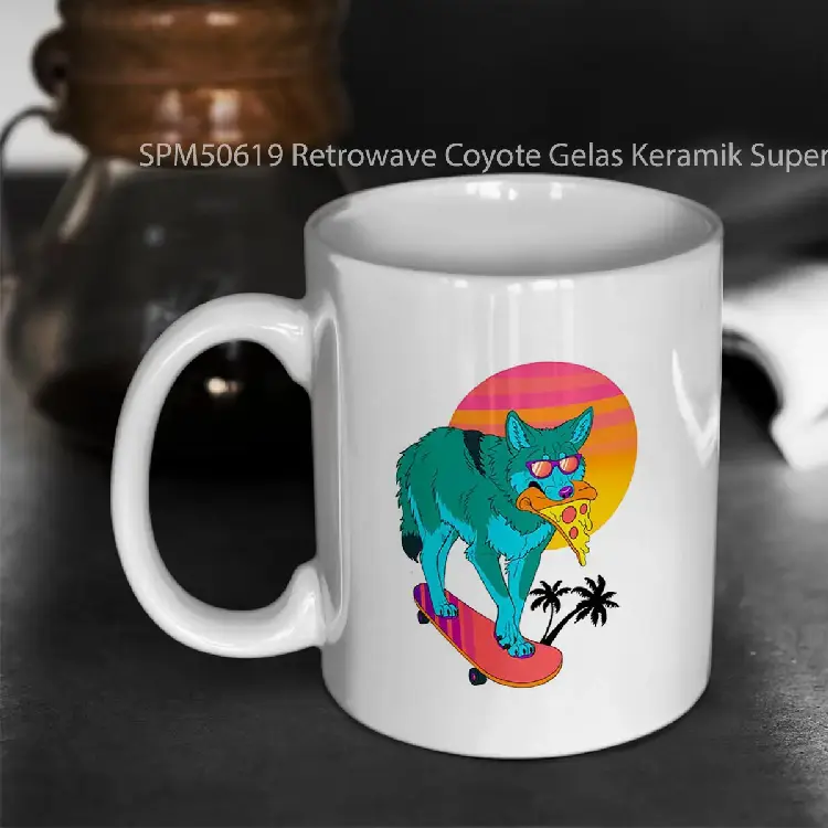 SPM50619 Retrowave Coyote Gelas Keramik Supermug