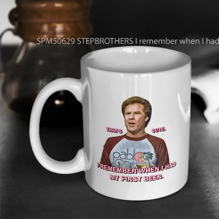 SPM50629 STEPBROTHERS I remember when I had my first beer Gelas Keramik Supermug