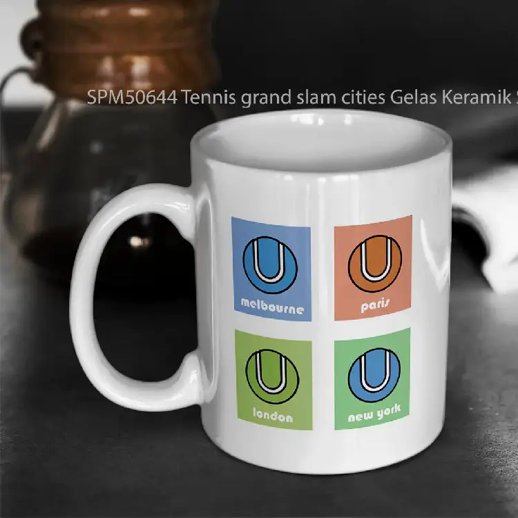 SPM50644 Tennis grand slam cities Gelas Keramik Supermug