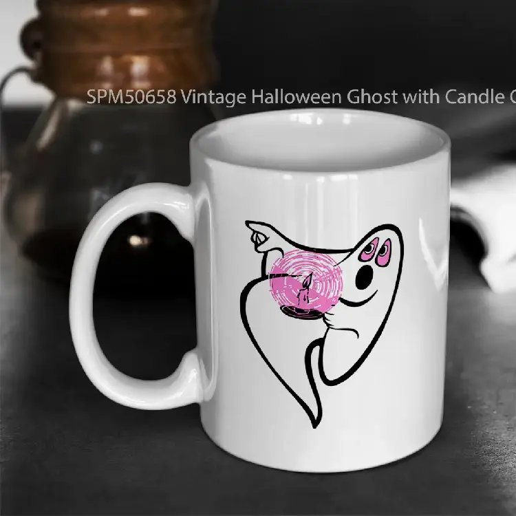 SPM50658 Vintage Halloween Ghost with Candle Gelas Keramik Supermug