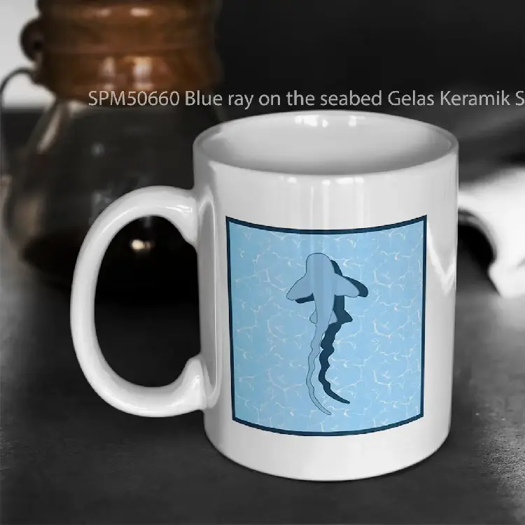 SPM50660 Blue ray on the seabed Gelas Keramik Supermug
