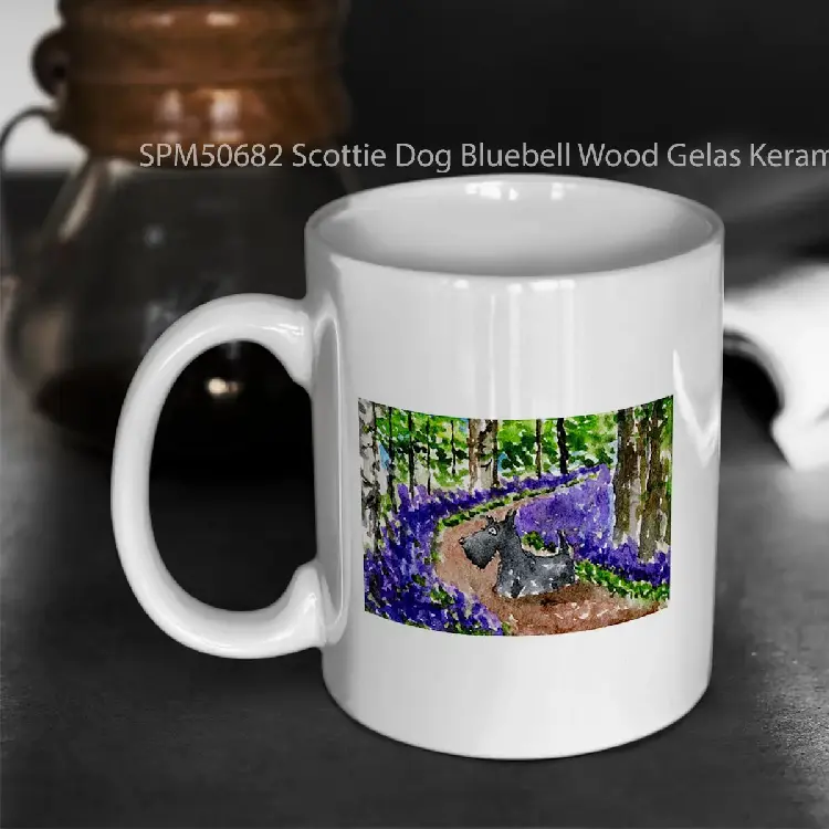SPM50682 Scottie Dog Bluebell Wood Gelas Keramik Supermug