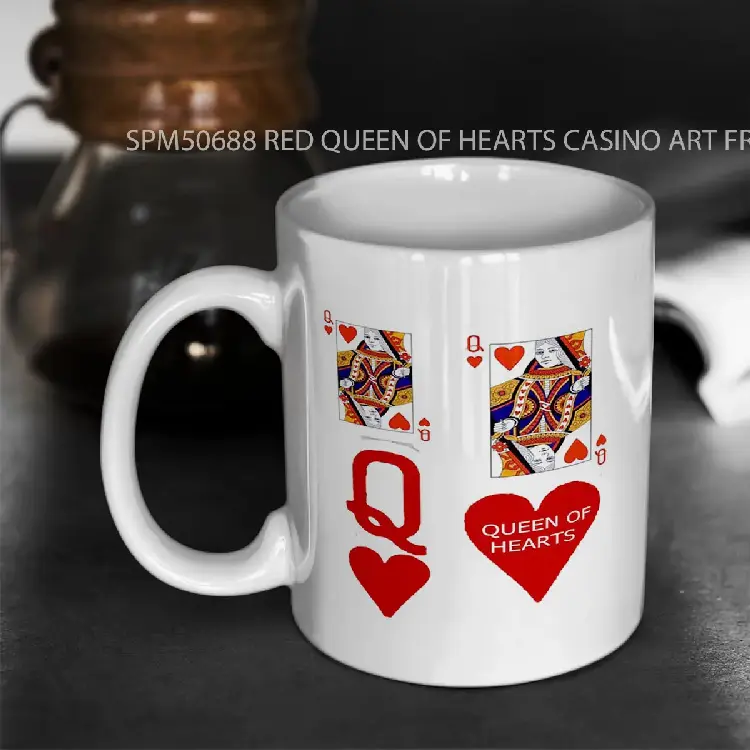 SPM50688 RED QUEEN OF HEARTS CASINO ART FROM REDBUBBLE BY SHARLES ART Gelas Keramik Supermug