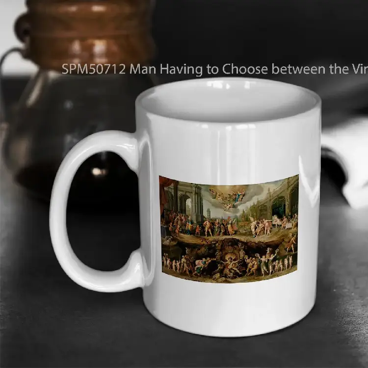 SPM50712 Man Having to Choose between the Virtues and Vices World Frans Francken II Gelas Keramik Supermug