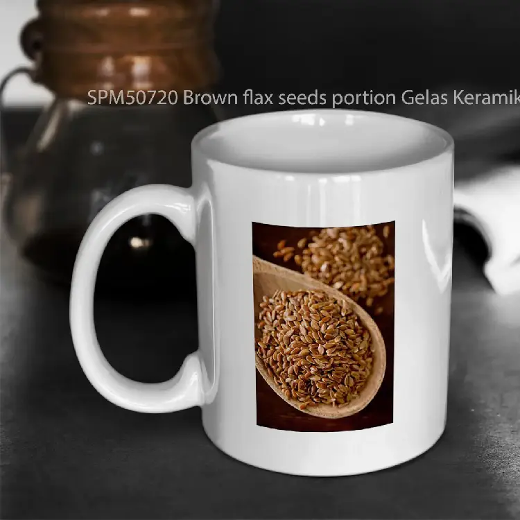 SPM50720 Brown flax seeds portion Gelas Keramik Supermug