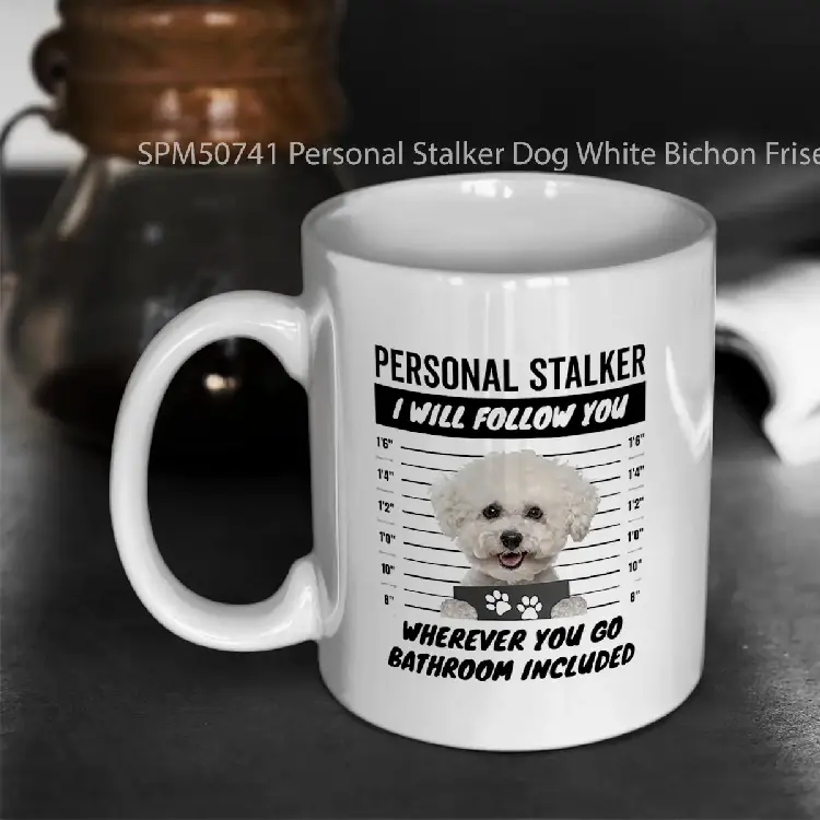SPM50741 Personal Stalker Dog White Bichon Frise Gelas Keramik Supermug