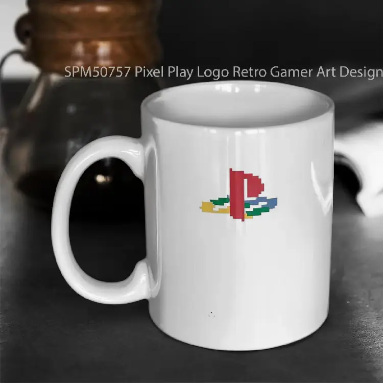 SPM50757 Pixel Play Logo Retro Gamer Art Design Gelas Keramik Supermug