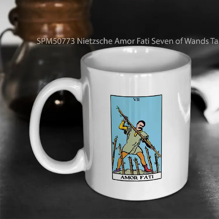 SPM50773 Nietzsche Amor Fati Seven of Wands Tarot Philosophy Gelas Keramik Supermug