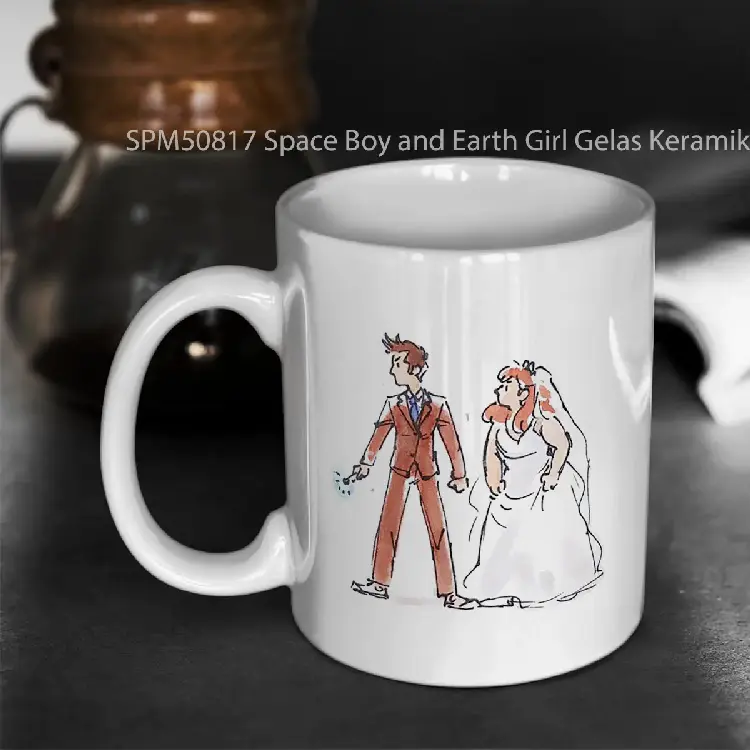 SPM50817 Space Boy and Earth Girl Gelas Keramik Supermug