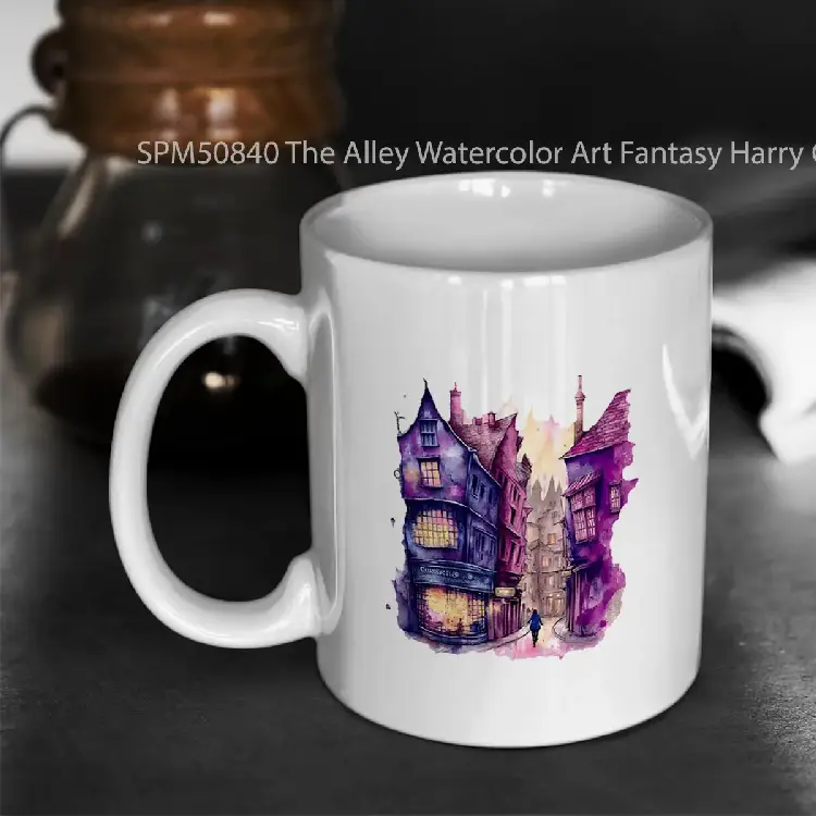 SPM50840 The Alley Watercolor Art Fantasy Harry Gelas Keramik Supermug