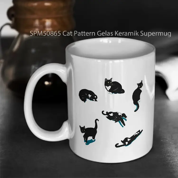 SPM50865 Cat Pattern Gelas Keramik Supermug