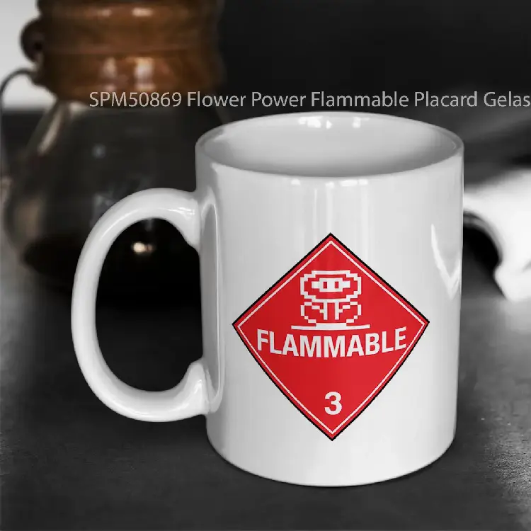 SPM50869 Flower Power Flammable Placard Gelas Keramik Supermug
