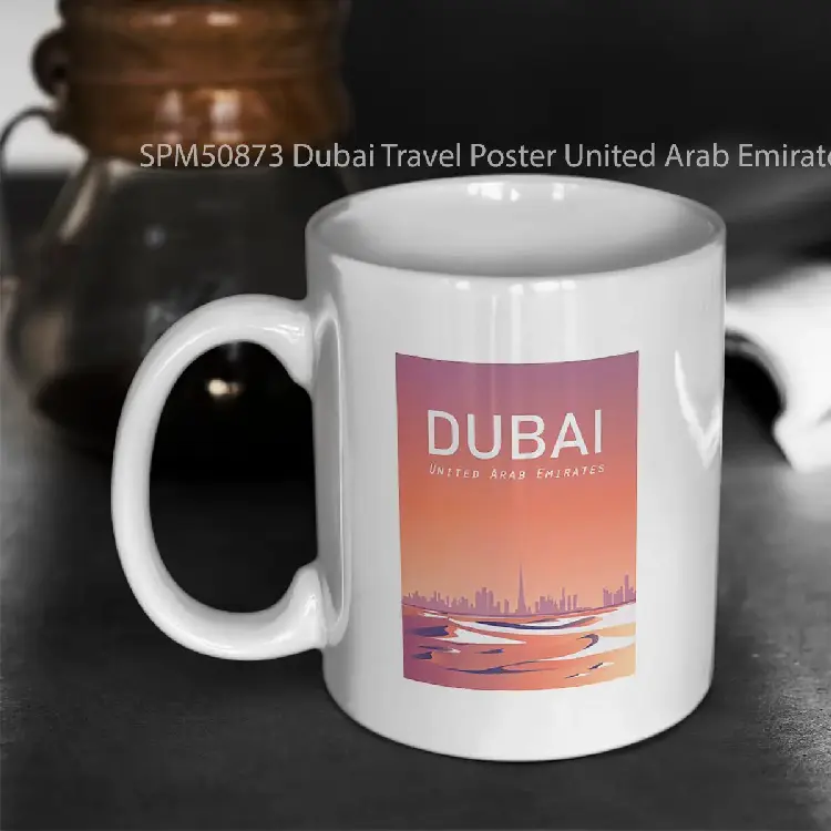 SPM50873 Dubai Travel Poster United Arab Emirates Gelas Keramik Supermug