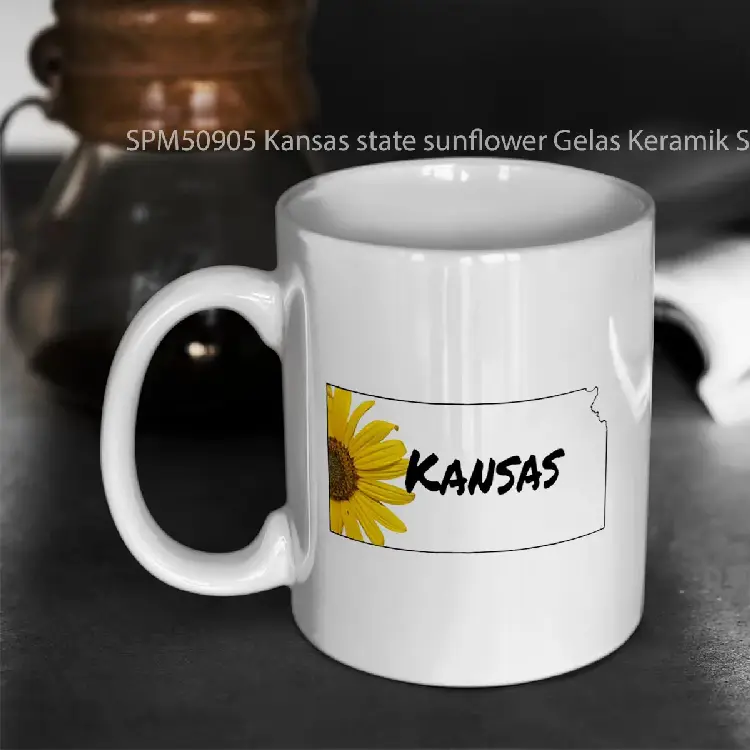 SPM50905 Kansas state sunflower Gelas Keramik Supermug