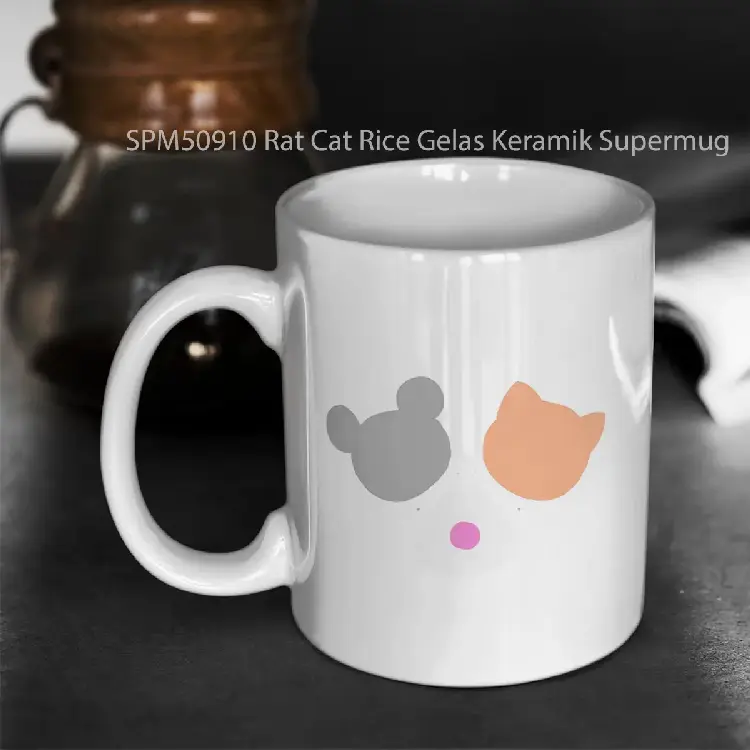 SPM50910 Rat Cat Rice Gelas Keramik Supermug