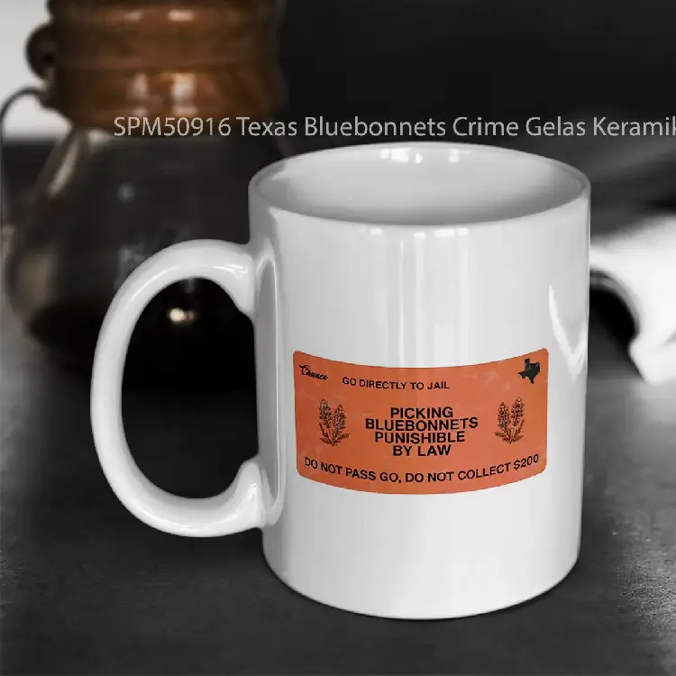 SPM50916 Texas Bluebonnets Crime Gelas Keramik Supermug