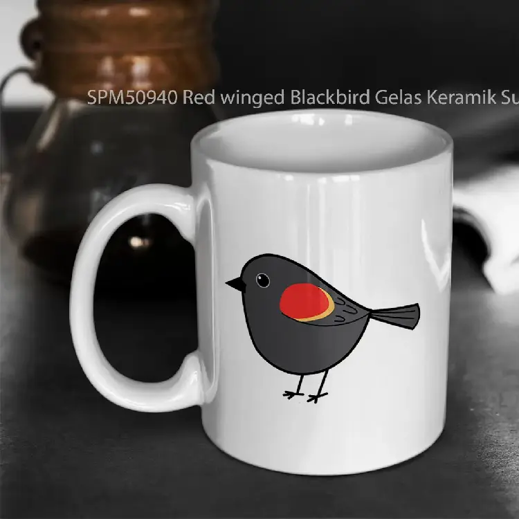 SPM50940 Red winged Blackbird Gelas Keramik Supermug