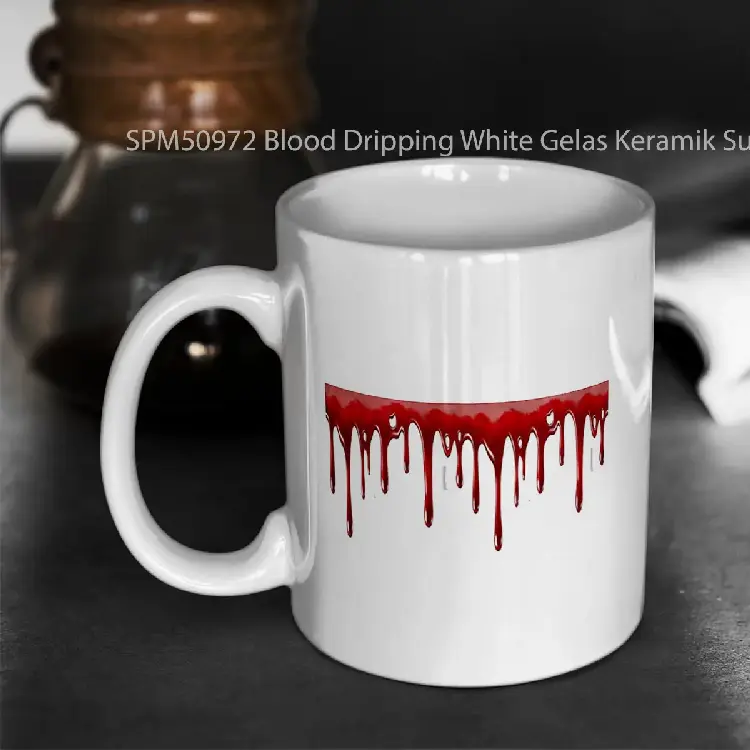 SPM50972 Blood Dripping White Gelas Keramik Supermug