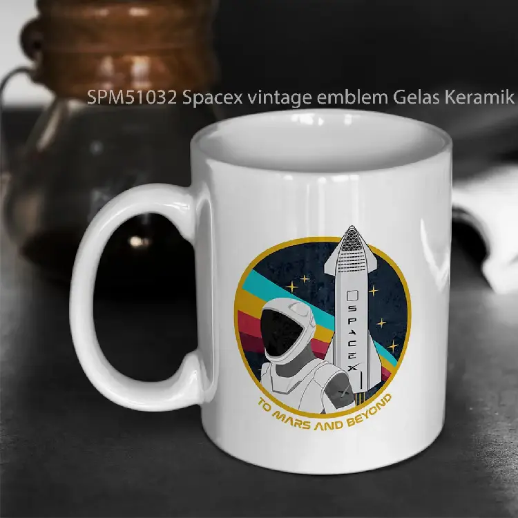 SPM51032 Spacex vintage emblem Gelas Keramik Supermug