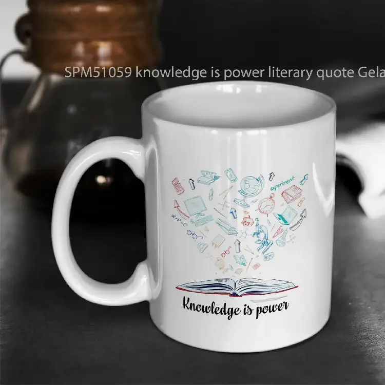 SPM51059 knowledge is power literary quote Gelas Keramik Supermug