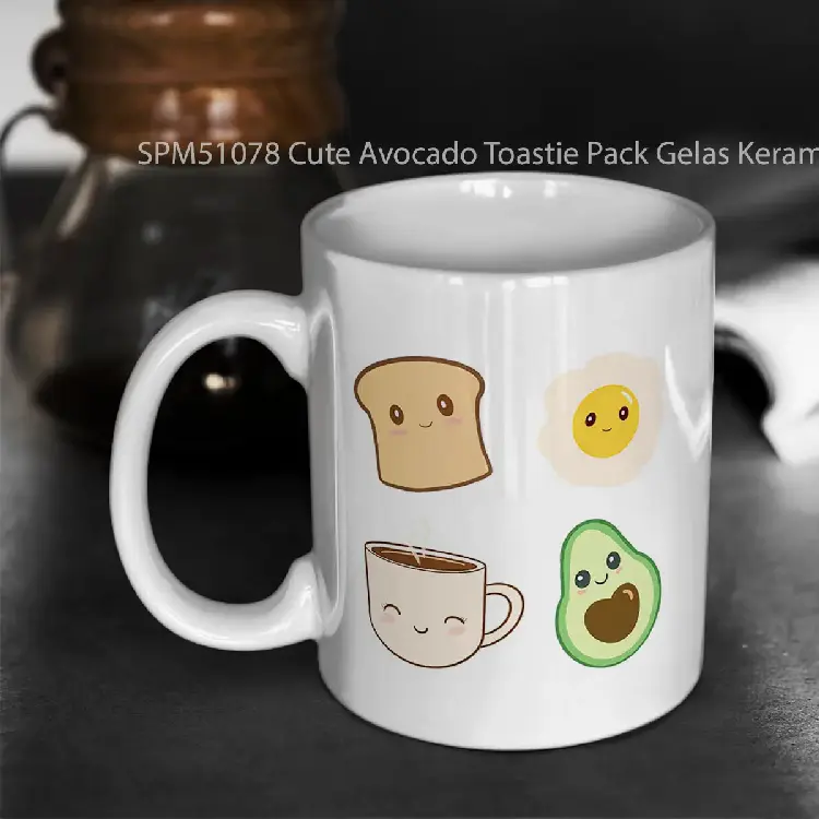 SPM51078 Cute Avocado Toastie Pack Gelas Keramik Supermug