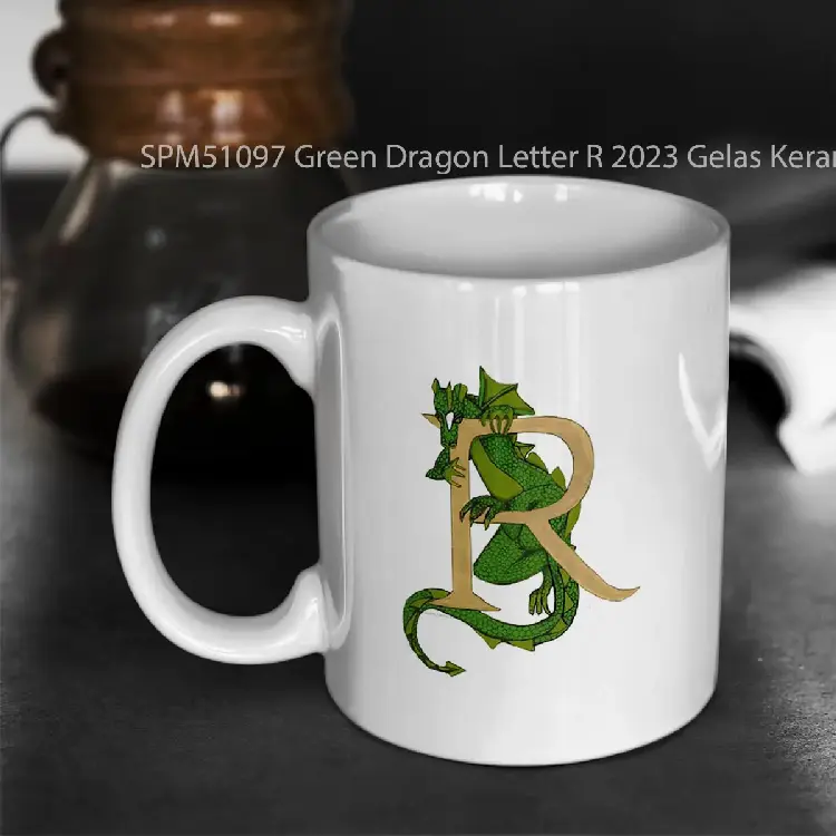 SPM51097 Green Dragon Letter R 2023 Gelas Keramik Supermug