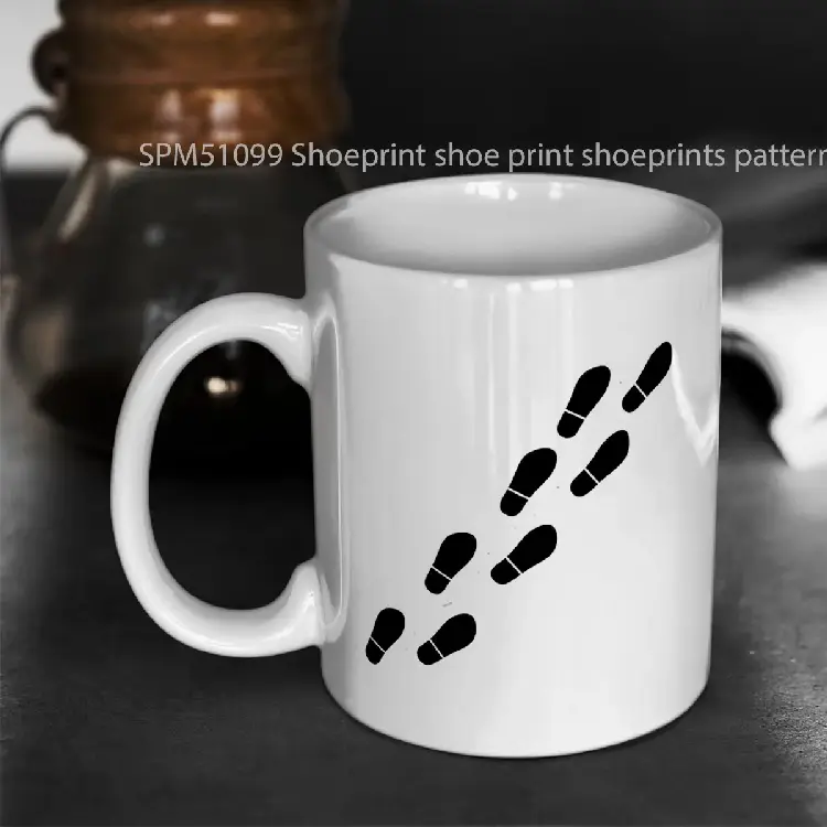 SPM51099 Shoeprint shoe print shoeprints pattern step by step step footprint Gelas Keramik Supermug