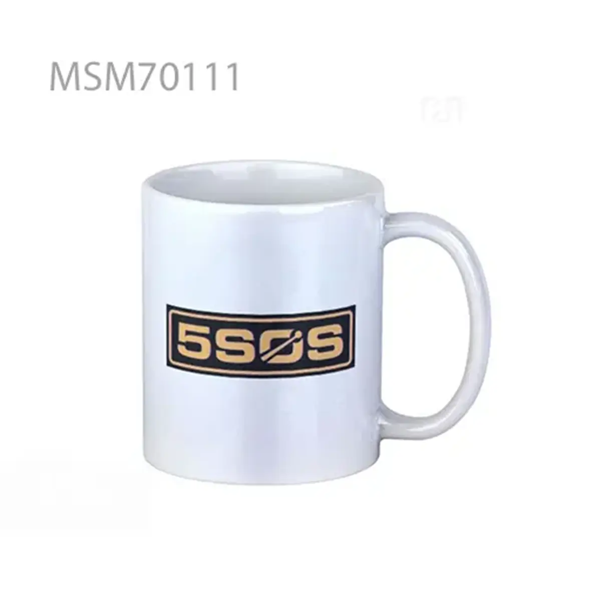 5sos new logo black yellow Super Mug