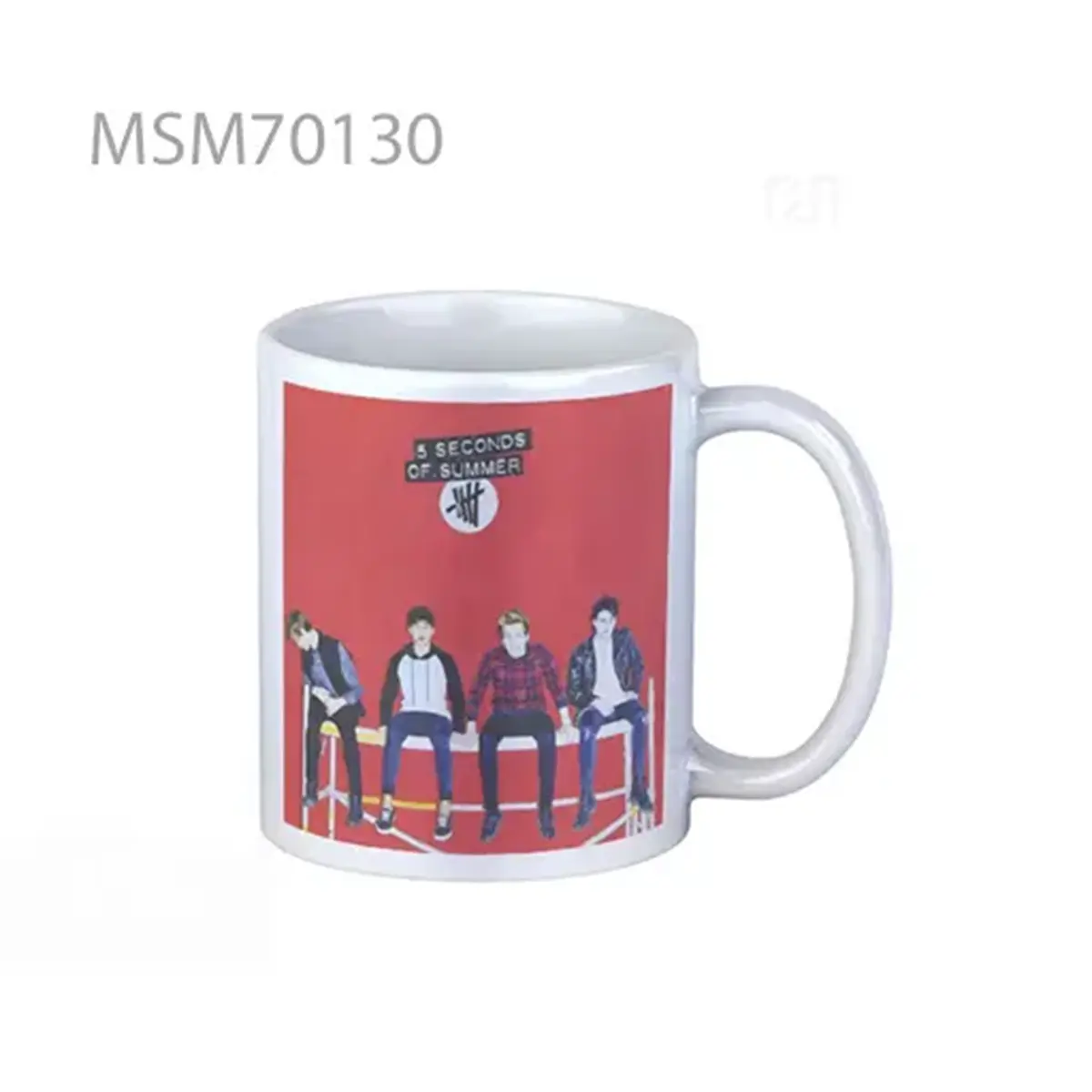 5sos sit red Super Mug