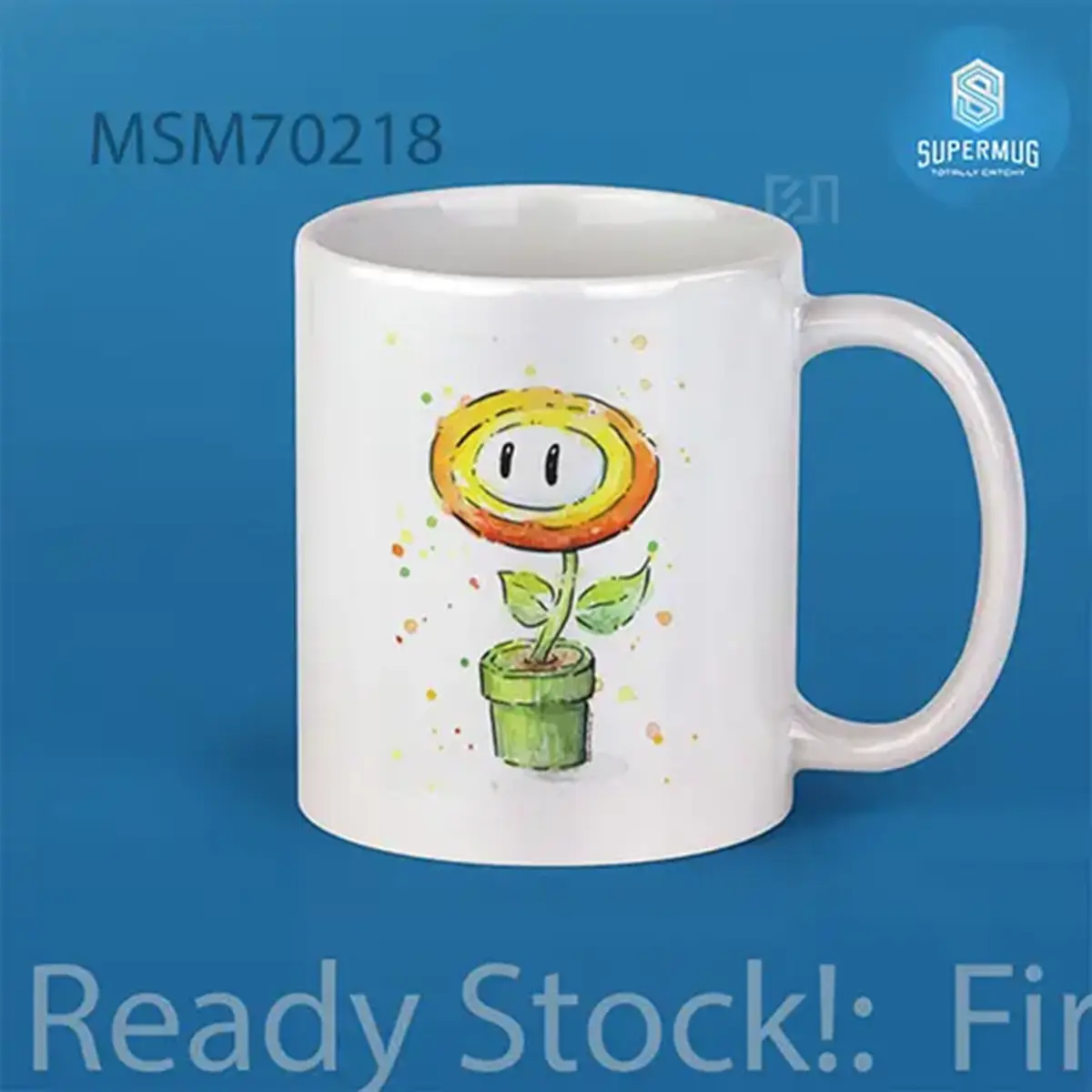 Fireflower Watercolor SuperMario Super Mug