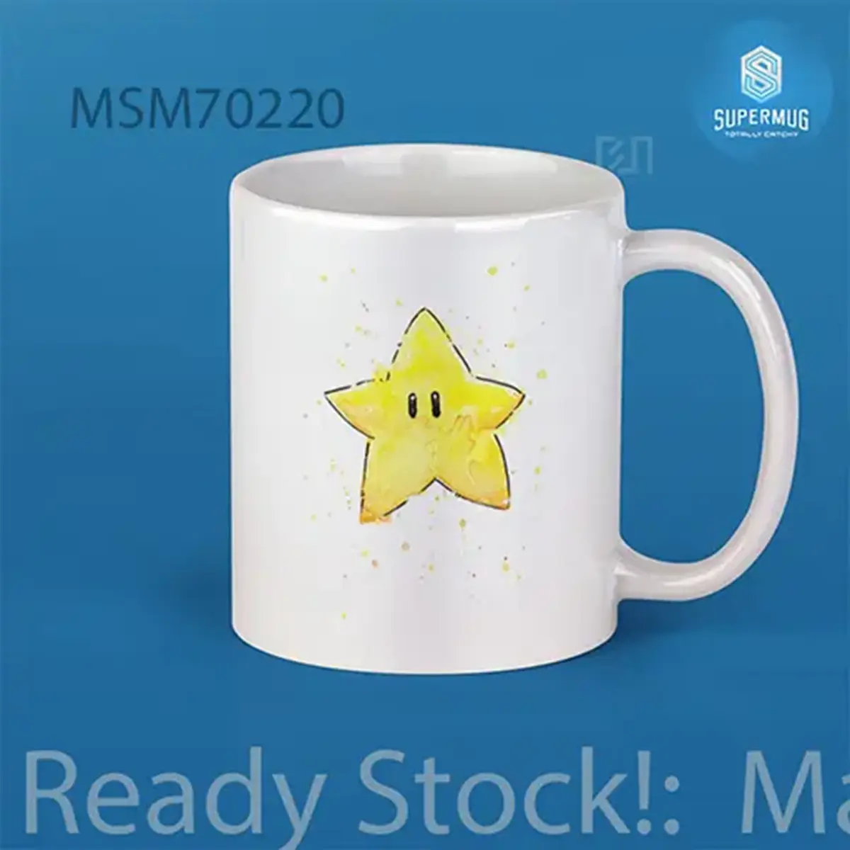 Mario Invincibility Star Watercolor SuperMario Super Mug