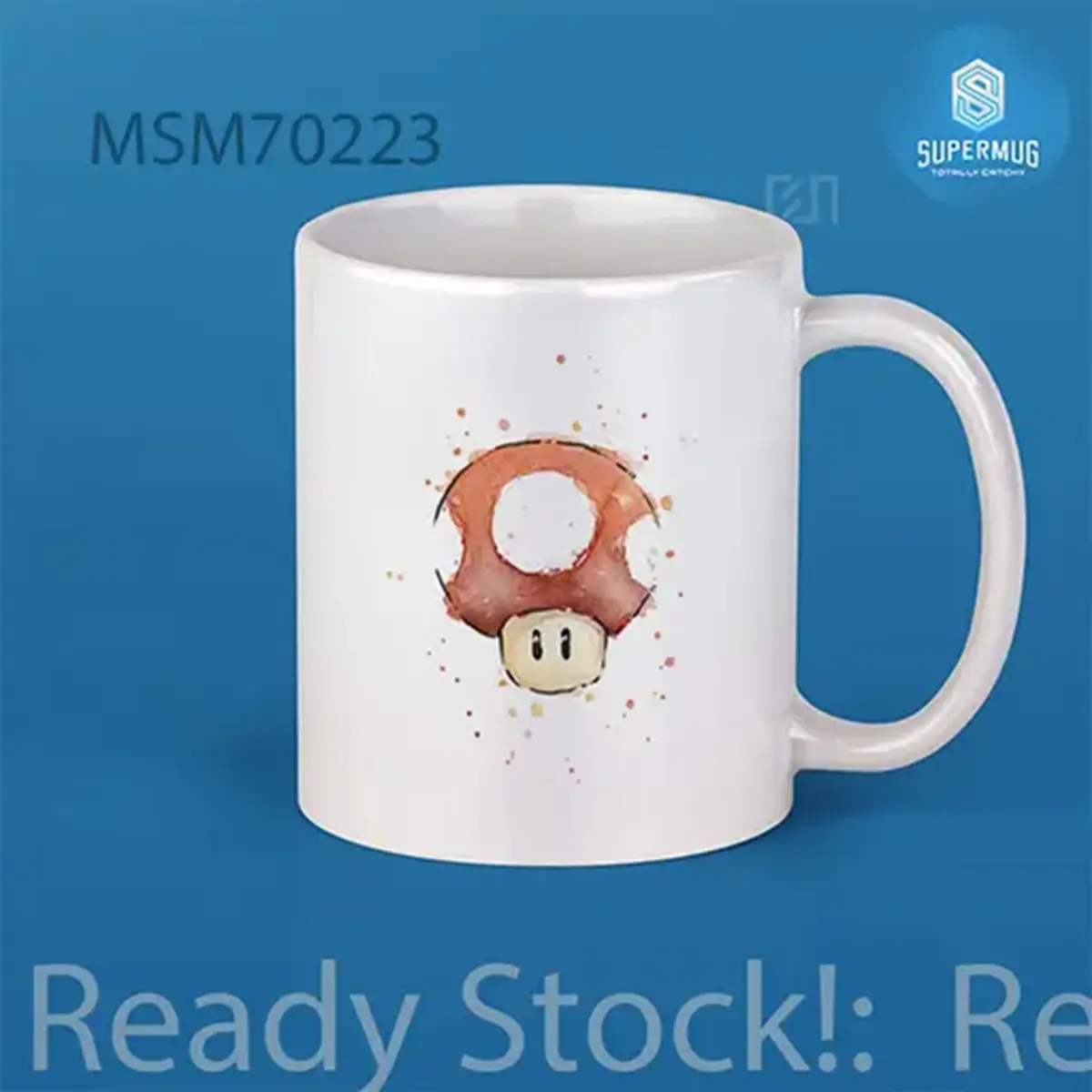 Red Mushroom Watercolor SuperMario Super Mug