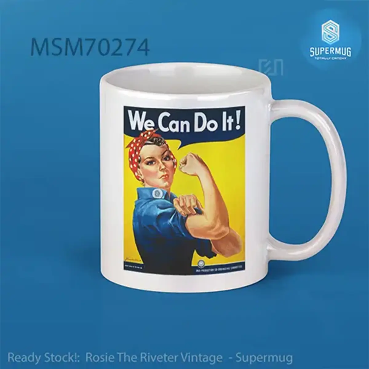 Rosie The Riveter Vintage Super Mug