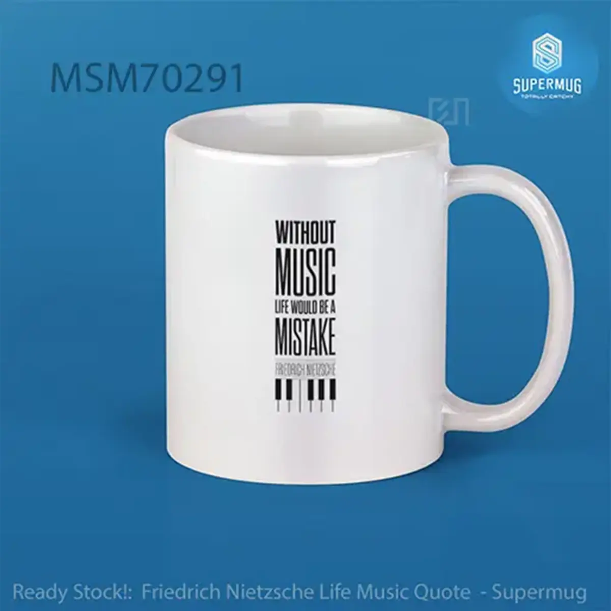 Friedrich Nietzsche Life Music Quote Super Mug