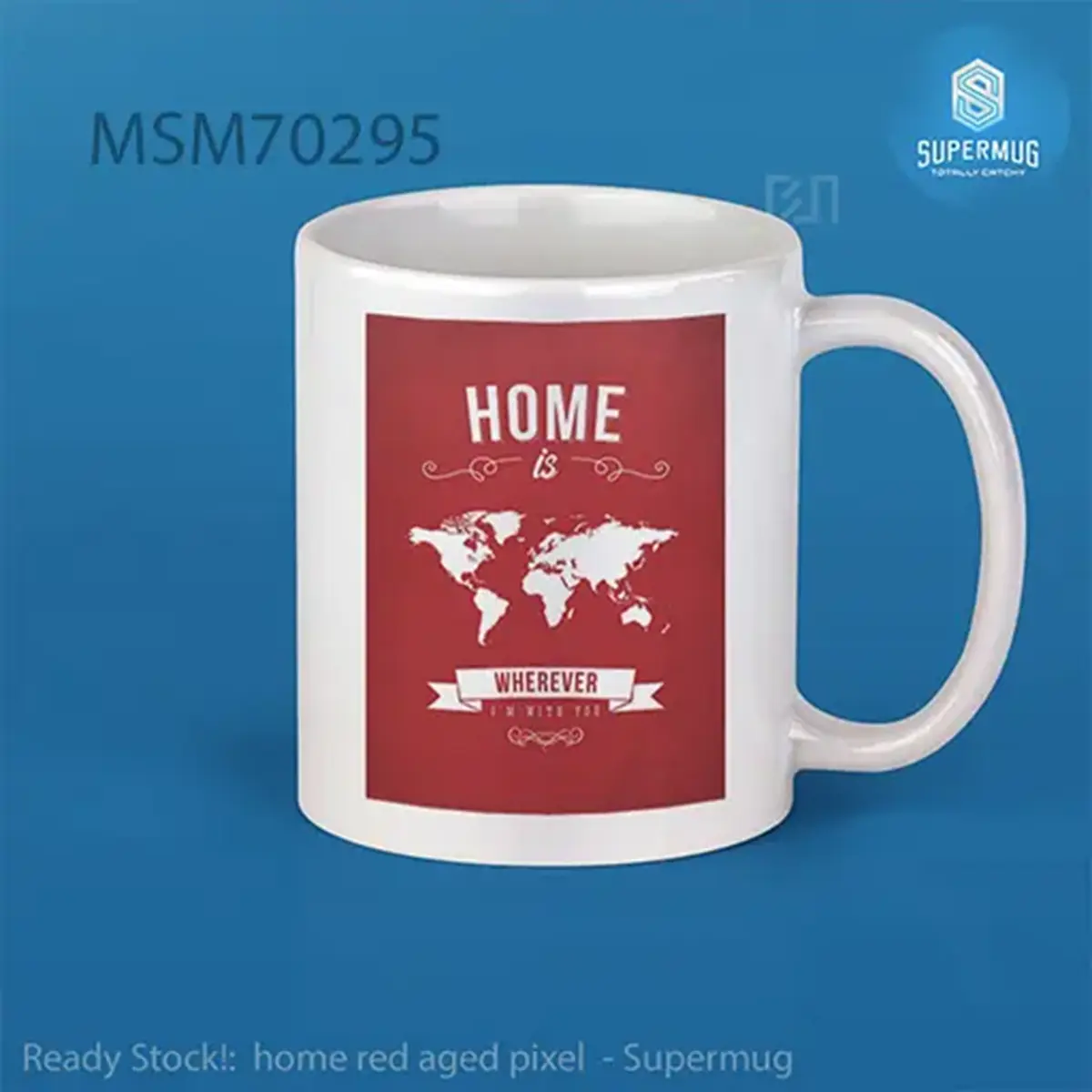 home red aged pixel Super Mug