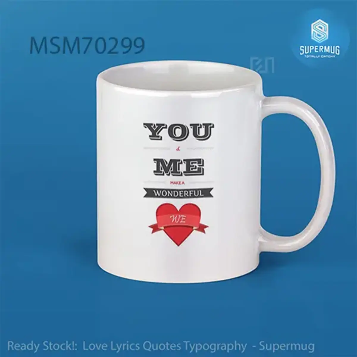 Love Lyrics Quotes Typography Super Mug